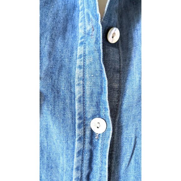 Zara Women's Denim Shirt Dress The 90th Collection Blue Midi Linen Blend Size XL - Picture 5 of 16